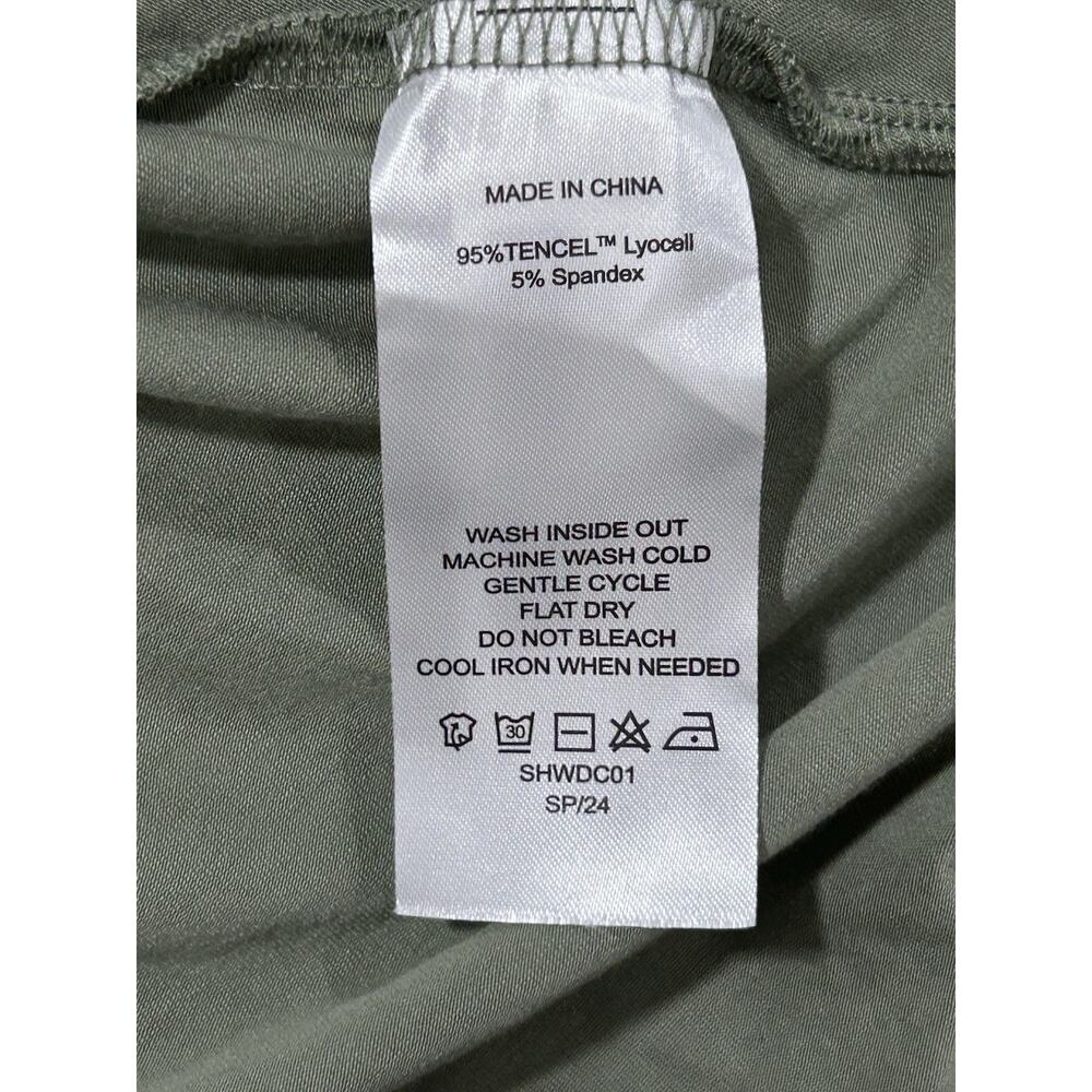 NEW Quince Women’s L Tencel Jersey Midi Wrap Dress Sage Soft - Picture 8 of 9